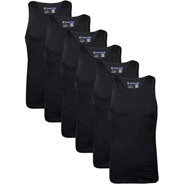 Different Touch 6 Pack Men's Big and Tall Muscle Ribbed Tank Tops A