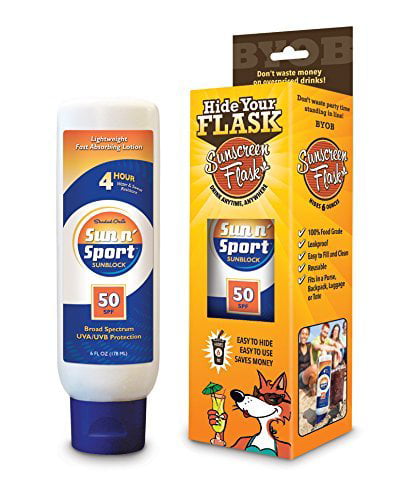 444213 FAKE SUN SCREEN CREAM FLASK 8OZ INCLUDES FUNNEL NOTEVTLY ALCOHOL DRINKING 