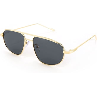 Black & Gold Pilot Aviator Sunglasses Super Dark Lenses  display picture 1
