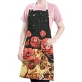 thumbnail image 5 of Black Gothic Skull Flower Pattern Apron-Garden Aprons for Women with Pockets-Cotton Linen Waterproof Kitchen Cooking Gardening Aprons Adjustable for Kitchen,Cooking,BBQ and Salon 33x27 Inch, 5 of 7