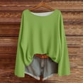 thumbnail image 2 of Miluxas Women's Oversized Baggy Tops Loose Fitting Pullover Casual Blouse T-Shirt Sweater Batwing Sleeve Green M(M), 2 of 7