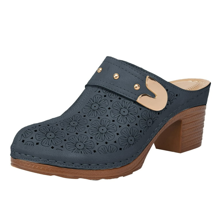 Oyedens Dress Shoes Mules Sandals for Women Wide Width Block
