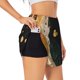 thumbnail image 1 of Balery Abstract Gold Floral Galaxy Pantalones cortos deportivos para mujer con forro y dos bolsillos, elásticos, para entrenamiento, gimnasio, yoga-Large, 1 of 7