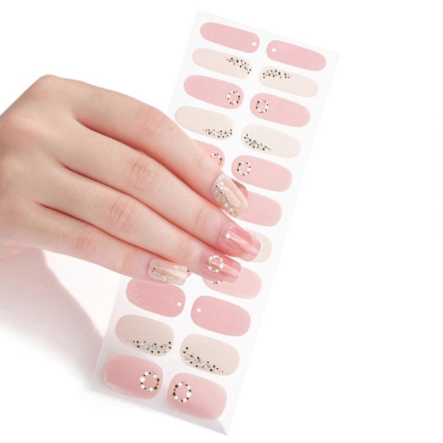 Pack of 22 Nail Stickers Creative Adhesive Nail Art Decal Manicure Decoration Nail Polish Full Cover Press On Nail Strip