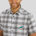 thumbnail image 6 of Men's Darius Rucker Collection by Fanatics Gray Miami Dolphins Team Plaid Short Sleeve Full-Snap Shirt, 6 of 6