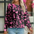 thumbnail image 3 of Scrub Jackets Women Printed Scrubs Blouse with Pocket,Workwear Top for Daily Nursing Uniform Breast Cancer Awareness Multi Xl, 3 of 5