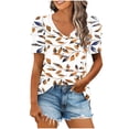 thumbnail image 2 of Puntoco Liquidación de blusas cortas para mujer, blusa holgada informal de manga corta a la moda para mujer, 2 of 5