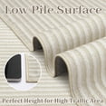 thumbnail image 2 of Large 9x12 Washable Area Rug – Non-Slip Modern Stripe Rug, Low Pile Non-Shedding Velvet Soft Carpet, Foldable Printed Rug for Bedroom, Dining Room, Office – Beige Tones, 2 of 9