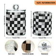 thumbnail image 5 of Yayeee 2 Pack Qtip Holder Bathroom Cotton Swab Canister with Lid Clear Dispenser Set, Black and Gray Plaid Pattern, 5 of 6