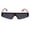 Red Black, variant on Flat Top Futurism Robotic Disco Narrow Half Rim Plastic Sunglasses All Black