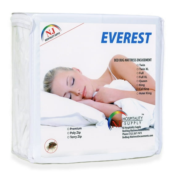 Everest Supply Premium Mattress Encasement Waterproof Fully Encased Breathable Machine Washable Premium Zipper 6 Side Thick Laminated Cover Full 54 by 75 inches Depth 16 inch fits 16 to 18 inch