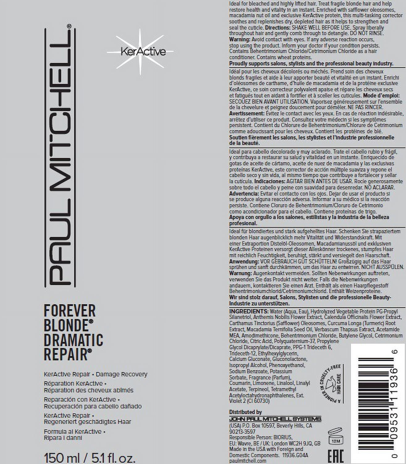 Paul Mitchell Forever Blonde Dramatic Repair, 5.1 oz.