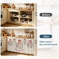 thumbnail image 4 of Coastal Christmas Cabinet Curtain 28"Wx51"L, Dustproof Storage Cabinet Curtain with Self Adhesive Tape, Xmas Balls Nautical Starfish Tall Pantry Cover Drape for Kitchen, Laundry Room, Utility Closet, 4 of 9