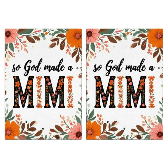 2 Pcs Funny Kitchen Towels,So God Made a Mimi Floral Microfiber Dish Towels,Kitchen Tea Towels,Kitchen Towel Set (18" X 26")