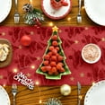 thumbnail image 2 of Gynky Table Runner Christmas Decorations Soft Plush Faux Fur Jacquard Christmas Trees Seasonal Winter Holiday Kitchen Dining Table Decoration For Indoor Outdoor Home Party Decor 13 x 72 Inch, Red, 2 of 8