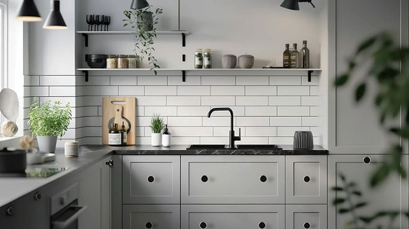(2 pack) Better Homes & Gardens 2 Pack Matte Black & Satin Nickel Cabinet Knobs