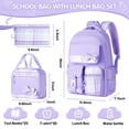 thumbnail image 2 of Gynky School Backpack Set School Bookbag for Middle School Students Book Bag for Elementary Primary Kawaii Backpack, Purple, 2 of 10
