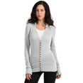 thumbnail image 2 of J. METHOD Women's Snap Button Cardigan Long Sleeve Knit Ribbed Sweater NEWJ181 LtGrey 3X, 2 of 5
