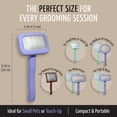 thumbnail image 4 of Tauro Pro Line Wooden Slicker Brush for Small Dogs & Cats, Deshedding & Detangling Tool for Medium to Long Coats, Flexible Cushion, Small (S), Purple, 4 of 9