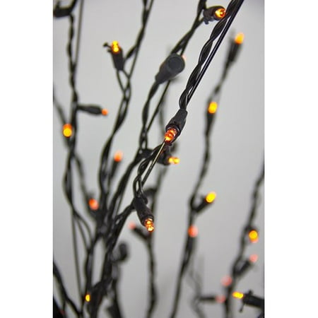 LB International Halloween Cascade Twig 6' Orange Artificial Christmas Tree with 200 Multi-Colored