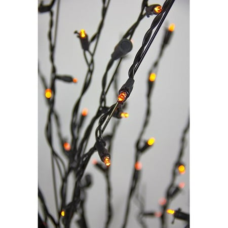 Cascading Christmas Tree LB International Halloween Cascade Twig 6' Orange Artificial Christmas Tree with 200 Multi-Colored Lights ()
