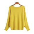 thumbnail image 2 of Women's Off Shoulder Batwing Sleeve Oversized Pullover Knit Sweater Top Plus Size Spring & Autumn Short Style, 2 of 2