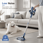 PrettyCare Cordless Stick Vacuum Cleaner, 38KPA 50mins 2600mAh 6-in-1 Lightweight Upright for Carpet Hard Floor Pet Hair W200 Upgraded