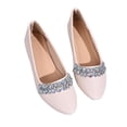 thumbnail image 3 of oqasdz Casual Shoes for Women Rhinestone Pointed Flat Dressy Shoes Comfort On Low Heel Party Evening Wedding Solid Color Ballet Shoes Summer Outdoor, 3 of 7