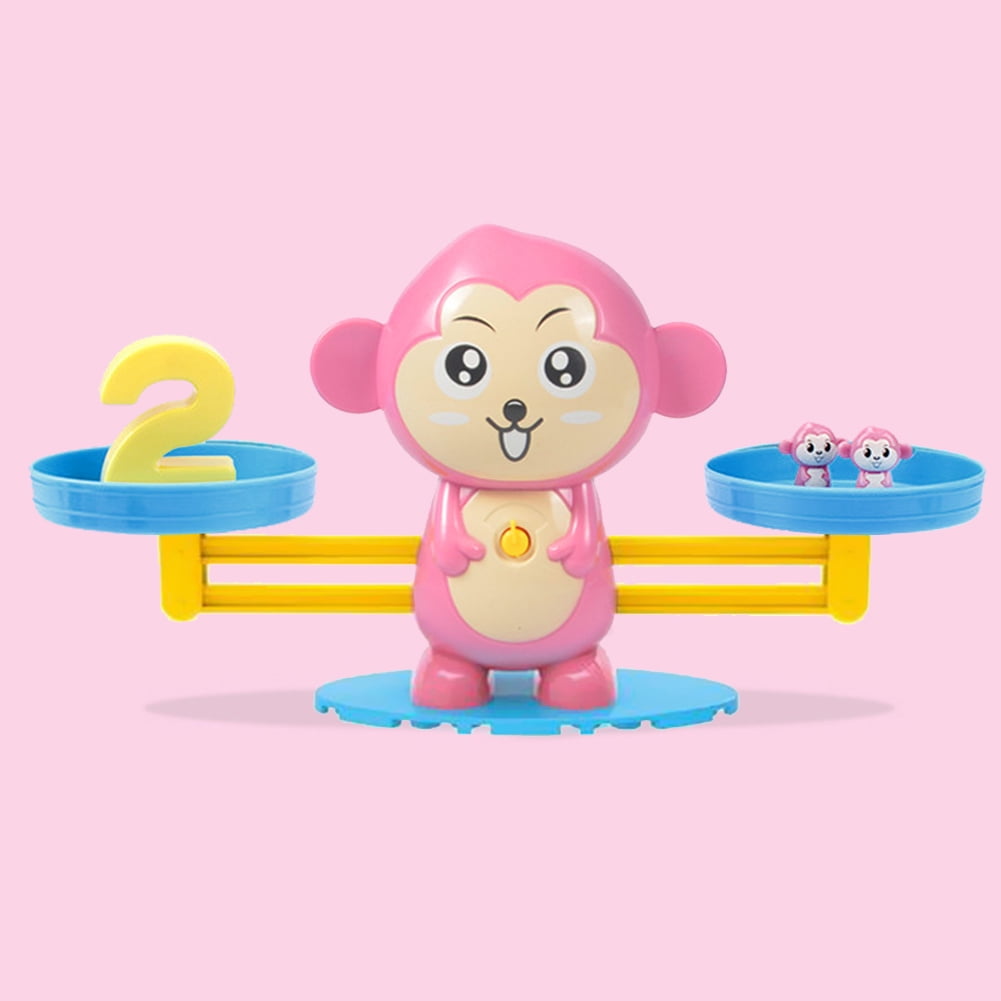 Blesiya Monkey Number Balance Scale Toys Preschool Kids Matching Game Toys 
