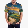 thumbnail image 1 of Balery Sunflowers At Sunset Camisa Polo de Hombre con Estampado, de Manga Corta y Tejido Medio, Camisa Tipo Golf Polo-3X-Large, 1 of 6