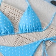 thumbnail image 4 of VMESZQFG Women's Polka Dots Bikini Set Halter Two Piece Sexy Swimsuit Triangle Top String Swimwear Tie Side Bathing Suit Sky Blue M Size, 4 of 8