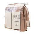 thumbnail image 1 of Clothes Dust Cover Nonwoven Dust Prevention Waterproof Transparent Window Design Hanging Garment Protectors Beige, 1 of 6