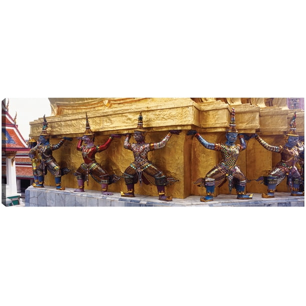 Cuadro Decorativo | Fine Art Tj | Gran Palacio De Bangkok Por Panoramic Images - 46 x 127 cm Fine Art Tj Impresión en canvas, estrechado.