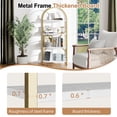 thumbnail image 2 of Walsunny 4-Tier Arched Bookshelf Industrial Open Storage Shelf, Display Bookshelves with Metal Frame, Rustic Wood Tall Bookcase for Living Room, Home Office, Gold, 2 of 9