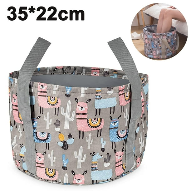 Cubo de remojo plegable para viajes al aire libre - Alpaca gris grande Adepaton 221182-1