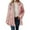 Pink, variant on Women's Winter Coat Double Breasted Turtleneck Collar Long Sleeve Wool Blend Pea Coat with Side Pockets Warm Elegant Outerwear for Women Pink S