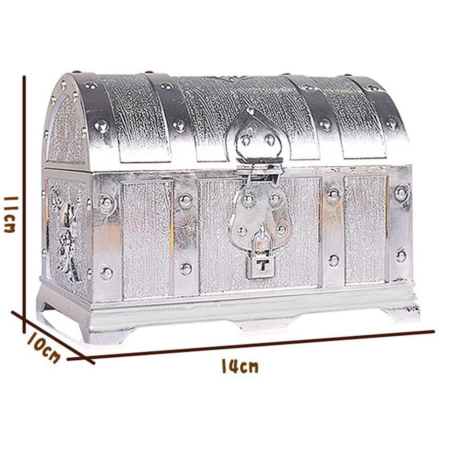 1pc Retro Treasure Box with Lock Toys for Party Favors Props