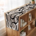thumbnail image 6 of Table Runners 72 Inches Long Dress Scarves, Brown Geometric Farmhouse Kitchen Table Runner, Coffee Tablerunners, Vintage Black White Striped Abstract Art 14x72 Inch, 6 of 9