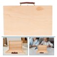 thumbnail image 3 of Caja de suministros para arte (2 unidades): Estuche portátil de madera para arte con cierres de seguridad, estuche de herramientas para artistas, caja de herramientas de madera para sellos y pinceles., 3 of 6