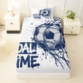 thumbnail image 3 of Castle Fairy Sport Soccer Twin Sheets 3pcs,Goal Time Bedding,1 Fitted Sheet, 1 Flat Sheet and 1 Pillowcase, 3 of 6
