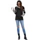 thumbnail image 3 of Sudadera con capucha AUSELILY de manga larga con orificios para los pulgares para mujer, negro y gris S, 3 of 5