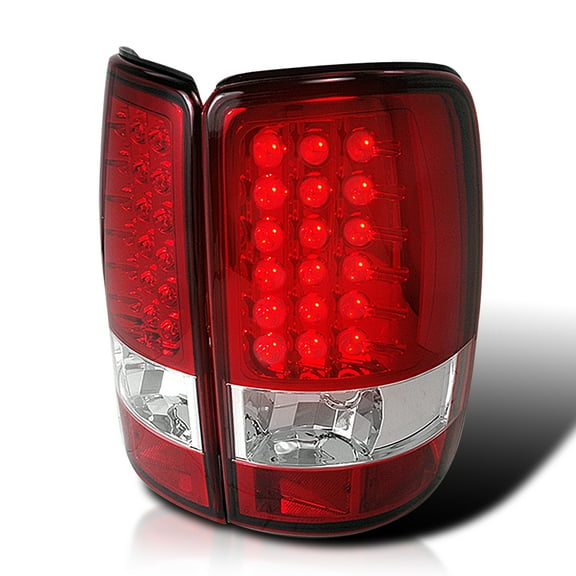 Spec-D Tuning Red Clear Lens LED Tail Lights Compatible with 2000-2006 Chevy/GMC Suburban Models, 2000-2006 Chevy Tahoe Models, 2000-2006 GMC Yukon/Yukon Denali XL Models, Left Right Pair Assembly