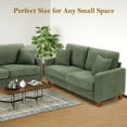 thumbnail image 5 of Domusensus 70 inch sofa, Corduroy Loveseat 21" Extra Deep Seat, Oversize Loveseat No Tool Assembly, Oversize Sofa Living Room with 2 Pillows, Green, 5 of 10