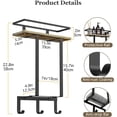 thumbnail image 4 of Towel Racks for Bathroom Wall Mounted Towel Holder Wall Mounted with Wooden Floating Shelf & Metal Hooks Rolled Towel and Hand Towel Rack for Bathroom + Wood, 4 of 7