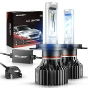 SEALIGHT H4 LED Bulbs, 20000 Lumens Hi/Lo Dual Beam LED Lights with 6000K Eye-Protection White
