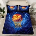 thumbnail image 2 of Castle Fairy Boys Girls Basketball Print 4 Pieces Queen Sheet Sets,Ball Gamer Ultra Soft Flat Sheet,Abstract Lightning Queen Fitted Sheet,Lightweight Room Decor, 2 of 7