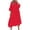 Red, variant on Birthday Dresses for Women Round Neck Solid Color Quarter Sleeved French-neck Flared Sleeve Hollowed Out Long Dress Orange 2X