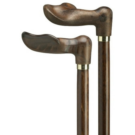 Harvy Canes - Wood Tone Palm Grip-Left Hand - Walking Cane - 36" - Walnut