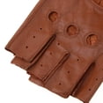 thumbnail image 1 of Baohd Retro PU Leather Men Fingerless Driving Cycling Gloves L Brown Hook Loop, 1 of 9