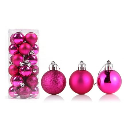 

Hariumiu 24Pcs Christmas Ball Delicate Reusable High Gloss Xmas Tree Decor Ball Pendant Home Decor